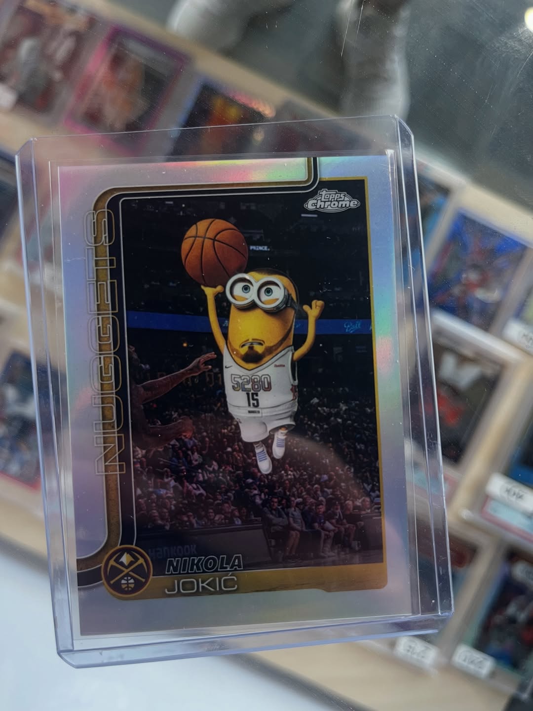 Nikola Jokic Minion Refractor card pulled in the Zen Bros store
