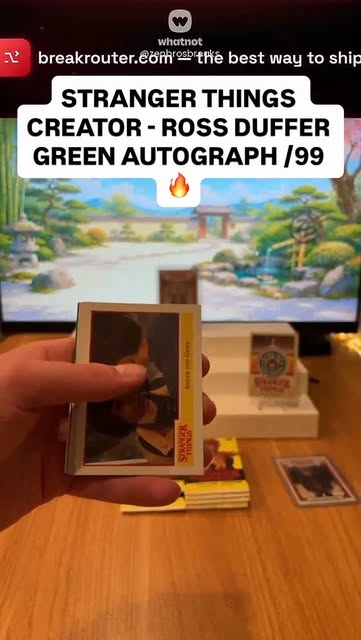 Ross Duffer green autograph numbered to 99 pulled live from Stranger Things Season 1