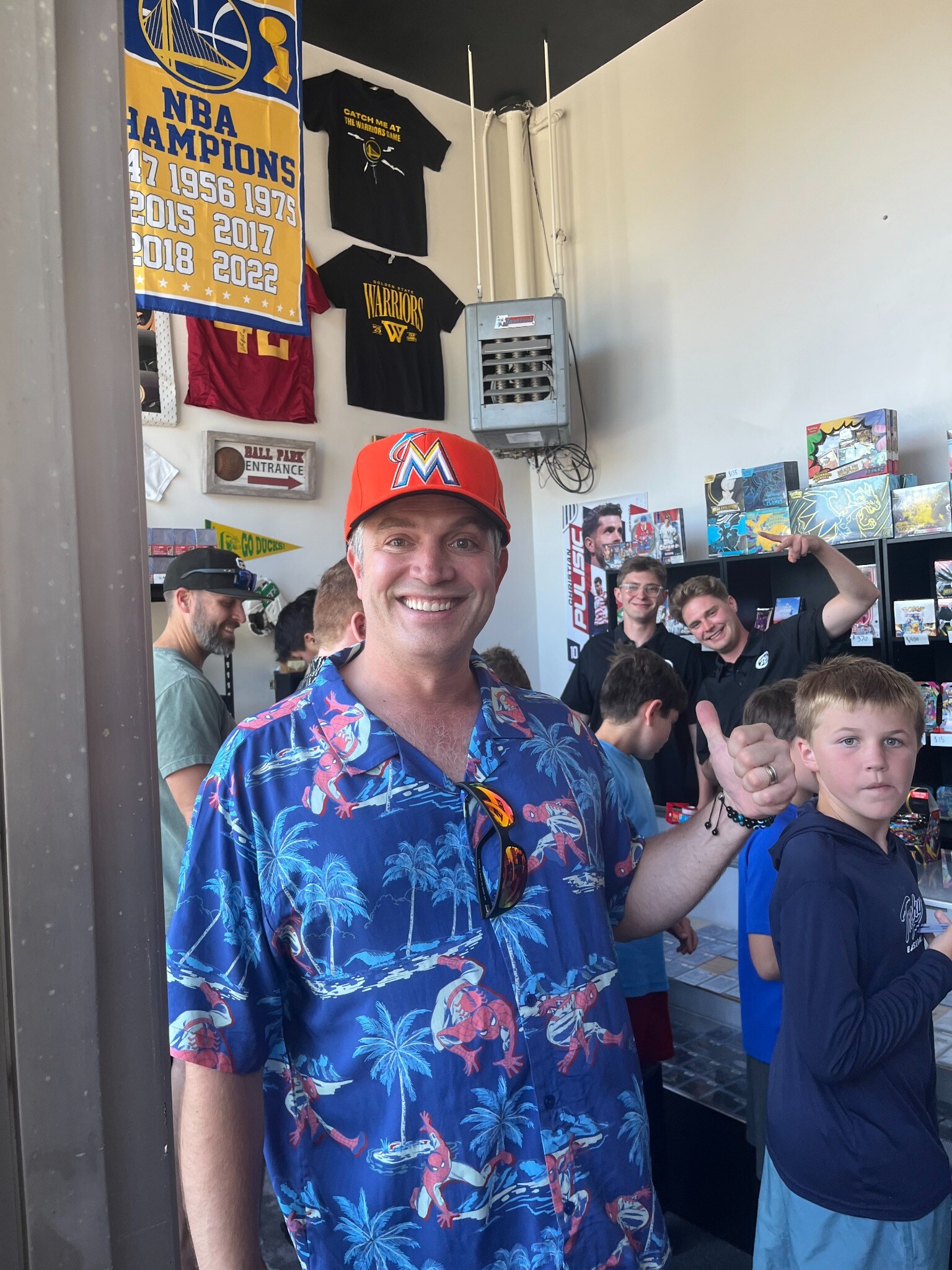 Customers in the shop on grand opening day